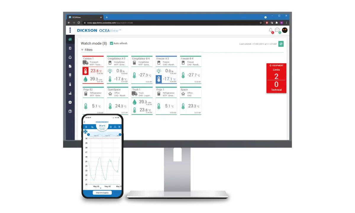 OCEAView preview web and mobile app